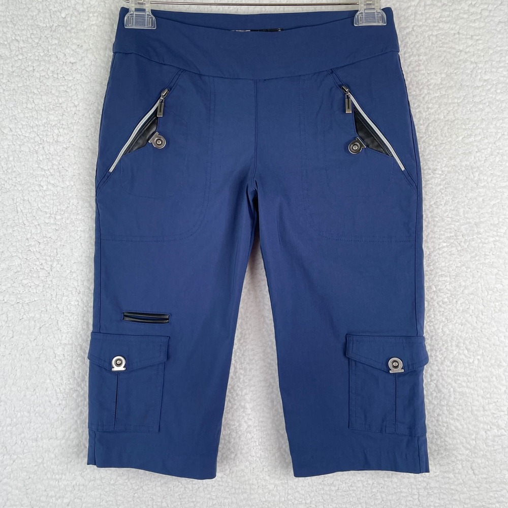 Jamie Sadock Womens Blue Tech Cargo Capri Pants Size 2 Pull On Golf Activewear